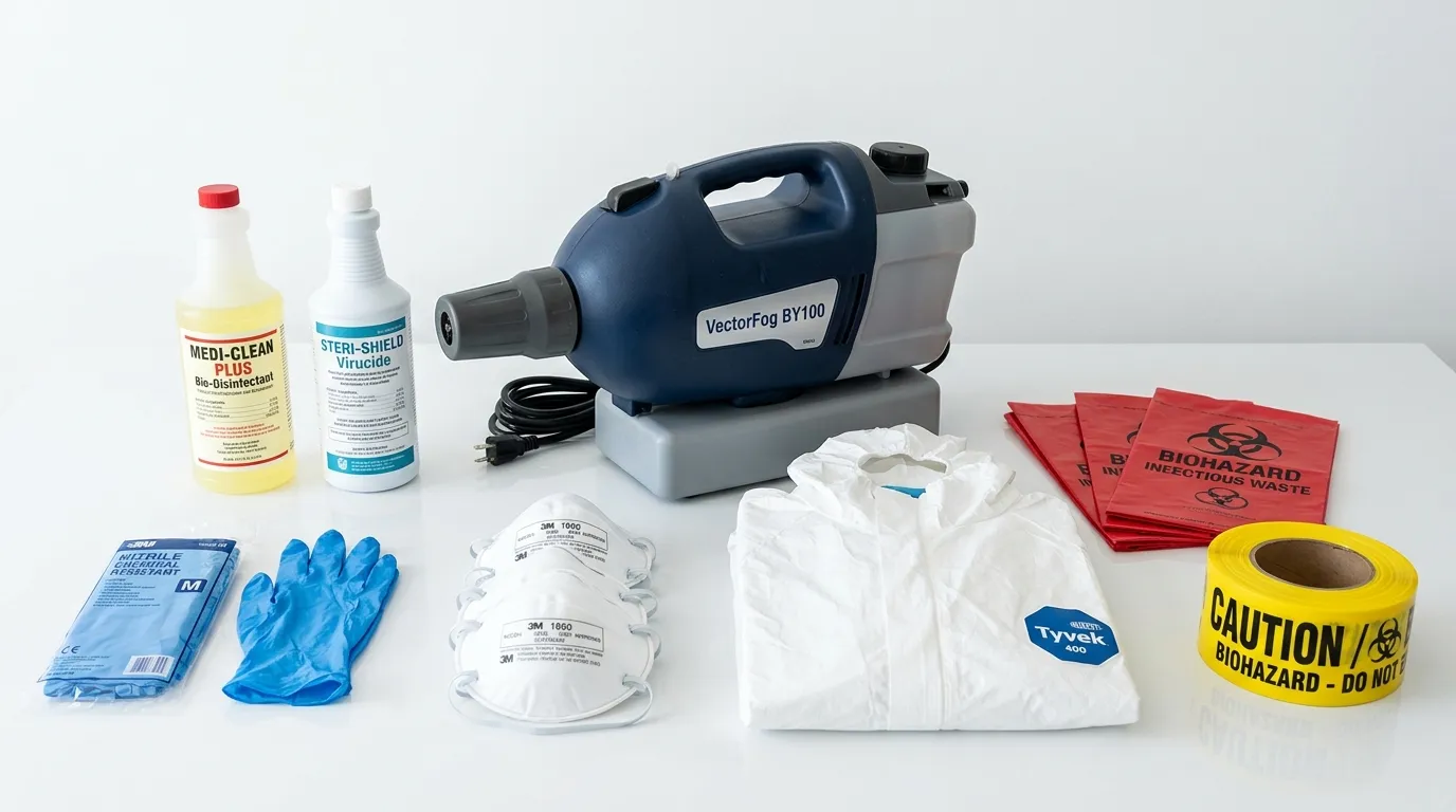 Professional biohazard remediation crew working in Wylie